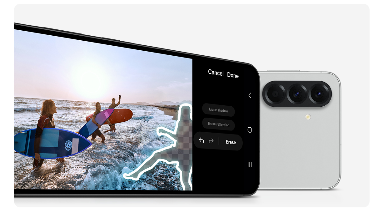 Fjerner et objekt fra et bilde på Galaxy A36