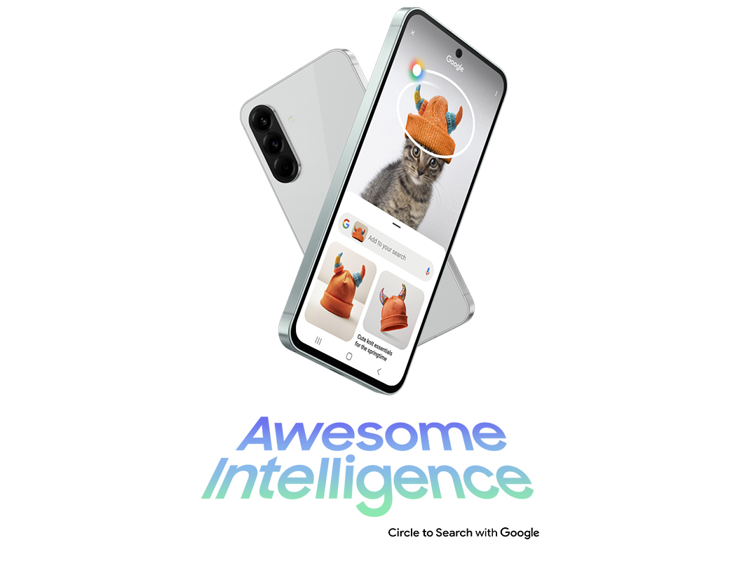 Galaxy A56 med kraftfulle AI-assisterte funksjoner som Circle to Search with Google