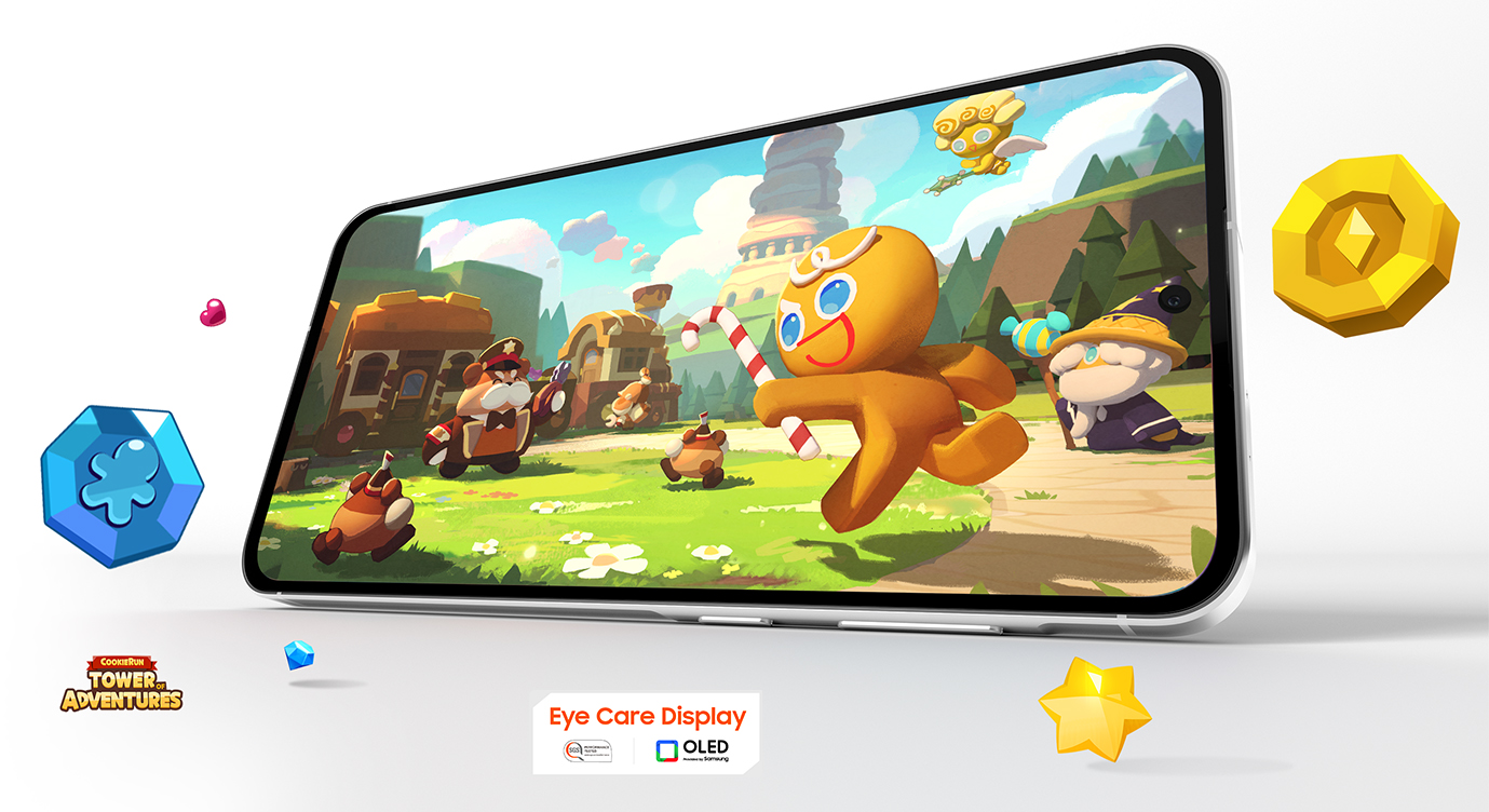 Galaxy A56 med sin 6.7ʺ FHD+ Super AMOLED Infinity skjerm