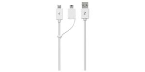 Kabel med tre ulike USB-tilkoblinger