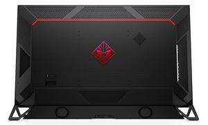 hp omen x produktfoto bakside skjerm med rød logo