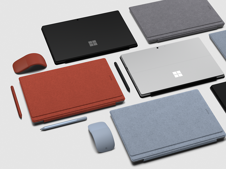 Surface Pro 7 laptoper og tilbehør i ulike farger