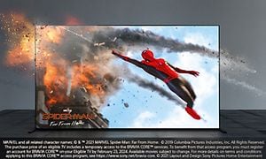 Sony-tv med Spiderman