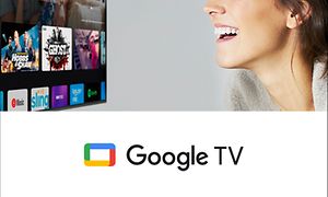 Sony-TV med Google-tekst