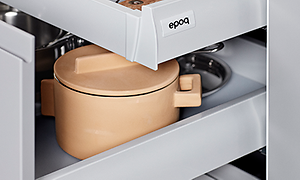 Epoq Integra Steel Grey kjøkken - Detalj fra dobbel skuff