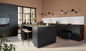 Epoq Edge Black Ash svart kjøkken uten overskap
