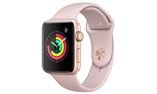 Apple Watch Series 3 produktfoto - 38 mm - Pink Sand - sportsklokke