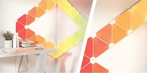 rød oransje og gul Nanoleaf i et hvitt rom