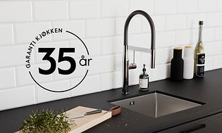 Garantilogo på bilde av et Epoq Edge Black Ash kjøkken