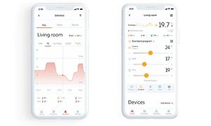 Mill app viser rom- og ferieinnstillinger