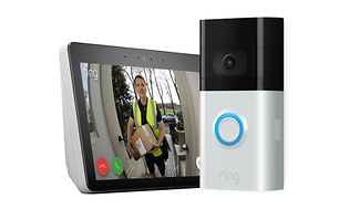Ring dørklokke med Alexa-enhet viser utsikt fra dørklokke