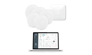 Airthings starter kit produkter og app skrivebord på pc-skjerm