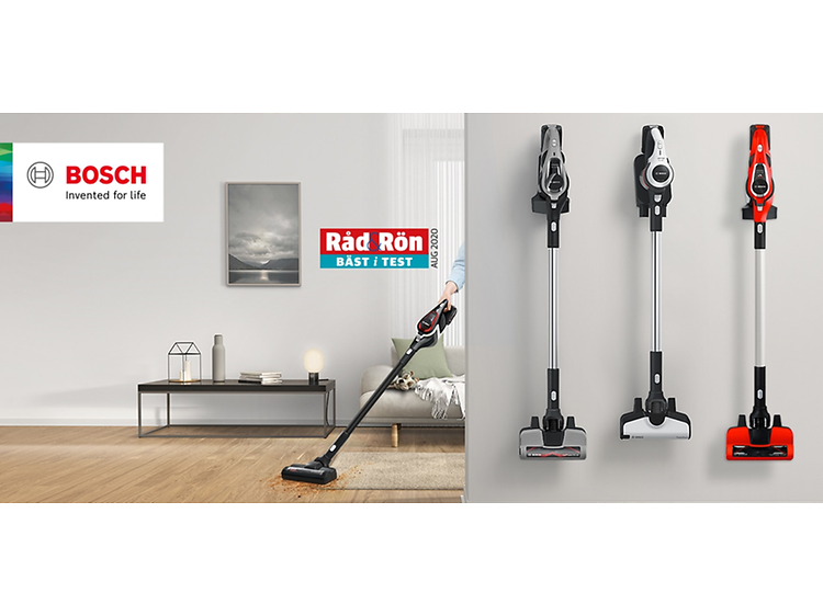 Bosch Unlimited i et rom med Bosch-logo og ”Råd & Rön”-merke
