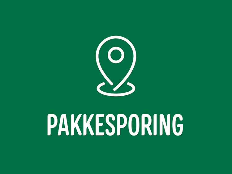 Banner med pakkesporings-ikon og teksten "Pakkesporing"
