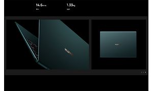 MateBook X Pro fra siden og bakfra