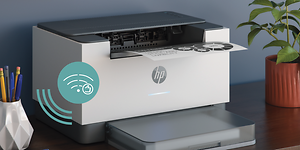 Printer med trådløst signal-logo