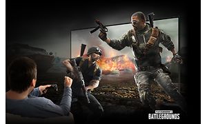 TV-Samsung Neo QLED-gaming-Mann spiller PUBG