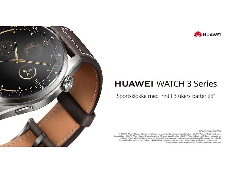 Huawei Watch 3 Banner med norsk tekst