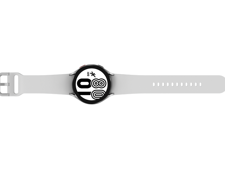 Samsung Galaxy Watch 4 i sølv strukket ut