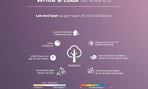 Philips Hue White and Colour- tekst med funksjoner på norsk
