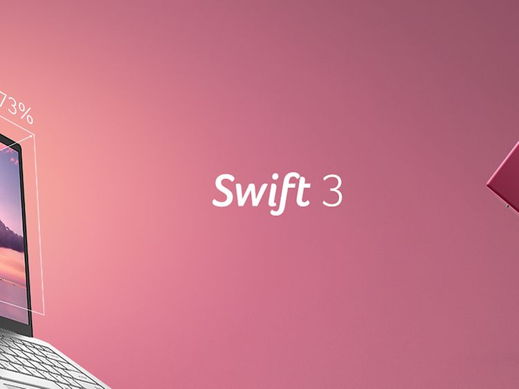 Acer Swift 3 banner i rosa