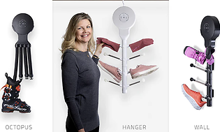 Kollasje med en kvinne og Hedgehogs tørkere Octopus Hanger og Wall