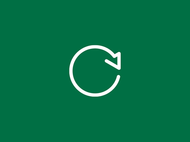 Retur logo på grønn bakgrunn