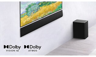 LG OLED TV med lydplanke og sub