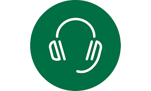 Headset-ikon på rund grønn bakgrunn