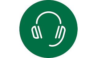 Headset-ikon på rund grønn bakgrunn