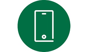 Smarttelefon-ikon på grønn bakgrunn