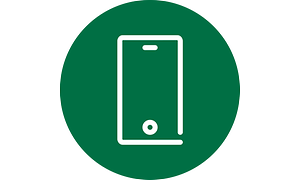 Smarttelefon-ikon på grønn bakgrunn