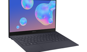 Sort Samsung Galaxy Book S fra venstre