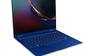 Blå Samsung Book Flex fra venstre
