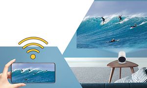 Mobil caster surfere på vegg gjennom projektor