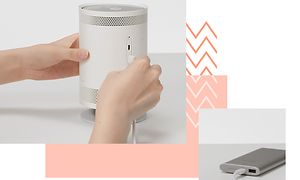Samsung-Freestyle-Projektor og Samsung-batteri