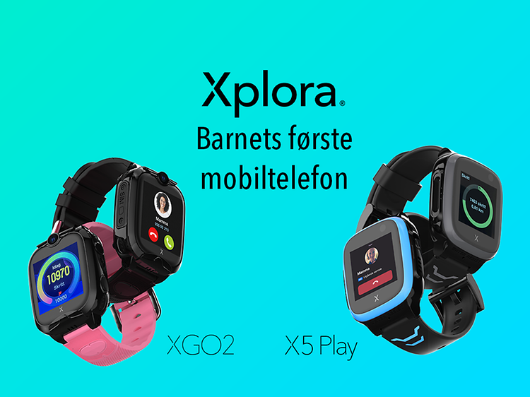 Xplora-klokkene XGO2 og X5 Play på banner