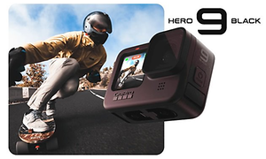 GoPro Hero 9 Black foran en skateboarder på en vei