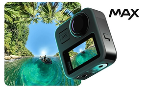 GoPro Hero 9 Black foran en person på en vannscooter på havet