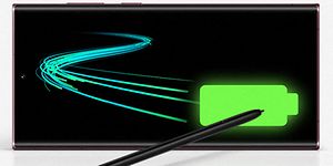 Galaxy S22 Ultra og batteriikon