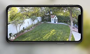 Mobil viser bilde av hage