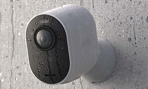 Arlo-Ultra camera on wall