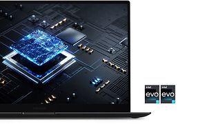 Galaxy Book2 Pro med Intel Evo-logoer
