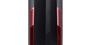 svart stasjonær gaming-PC fra Acer Nitro med røde detaljer