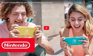 Nintendo Switch Lite skjermbilde fra video med logo