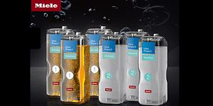 Toppbanner med 6 flasker TwinDos-vaskemiddel
