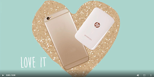 Skjermbilde fra video om HP Sprocket skriver