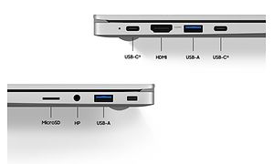 Inngangsportene på Galaxy Book