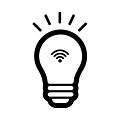 Sort og hvitt symbol for Google Home-kompatibel belysning