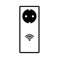 Sort og hvitt symbol for Google Home-kompatibel elektronikk